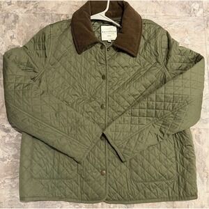 Bagatelle Womens Quilted Lightweight Barn Coat Jacket Snap Front Cord Collar